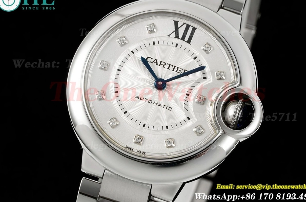 Dia 3KF SS SS Wht 36mm Ballon Bleu Cartier A076 De 0316